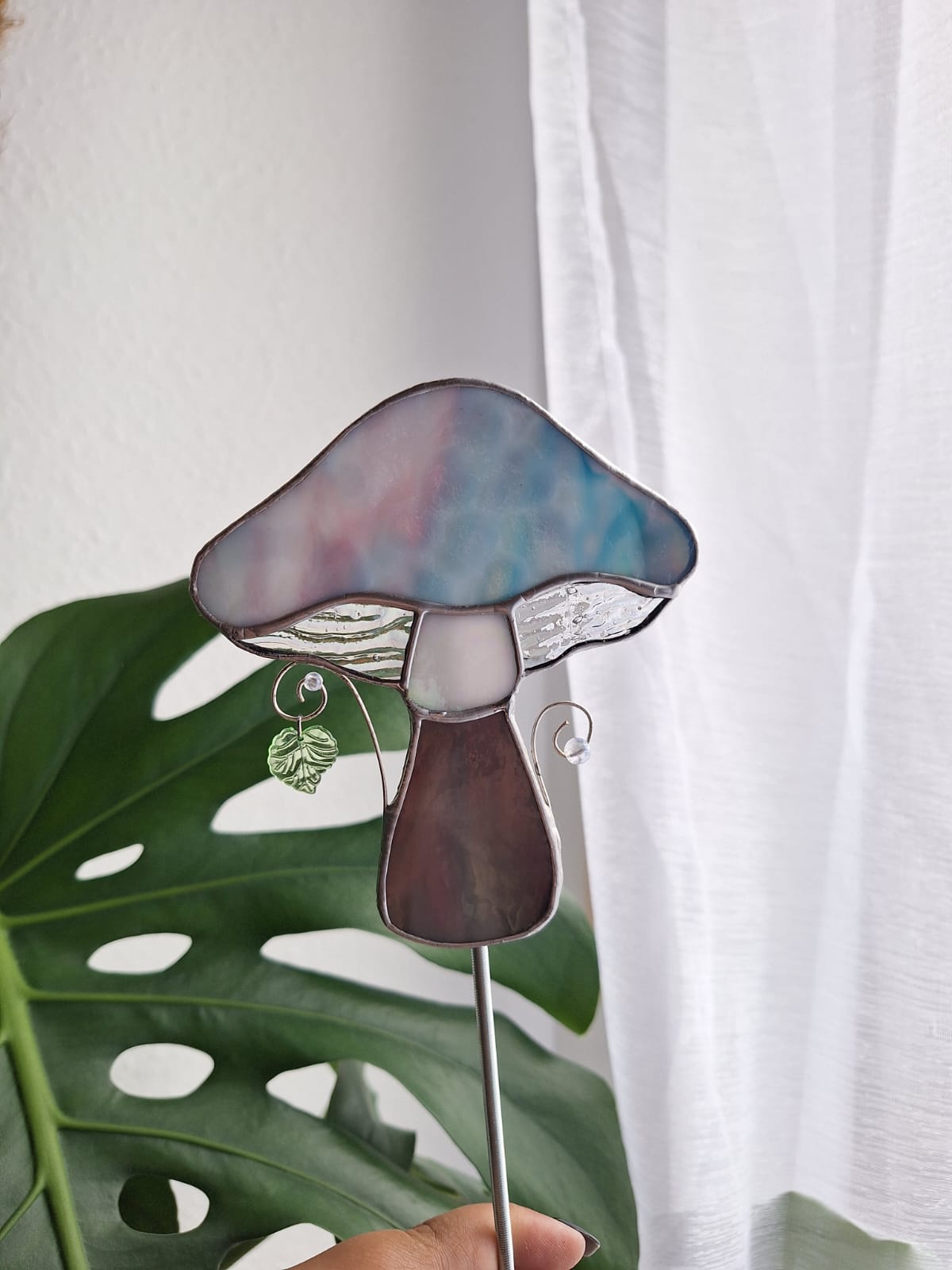 Pilz Pflanzenstecker Blau marmoriert